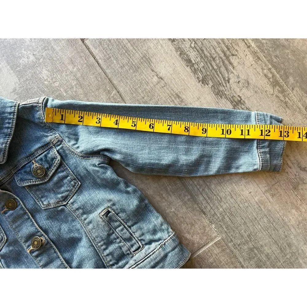 Little Girl Toddler Blue Jean Jacket Denim Cotton Fall Spring Coat 3T Stretch